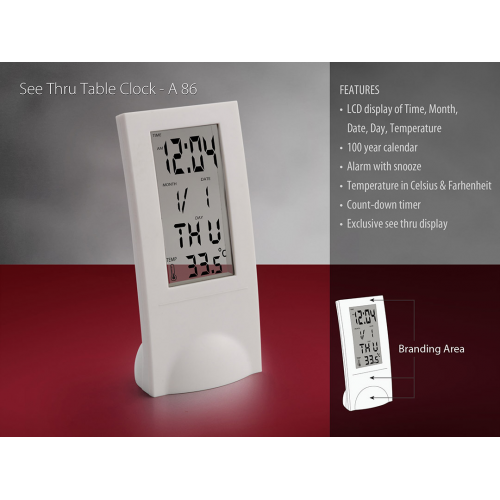 See Thru Table Clock A133