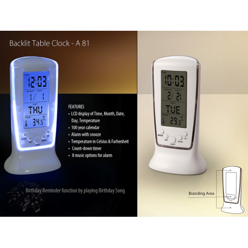 Backlit Table Clock A81