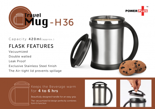 Power Plus Vacuumized travel mug H36