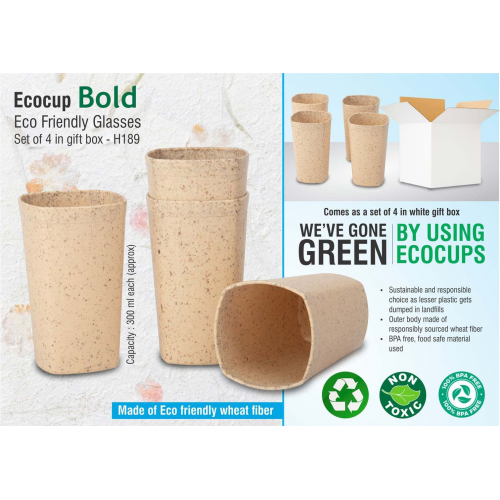 EcoCup Bold: Eco Friendly Glasses Set of - H189