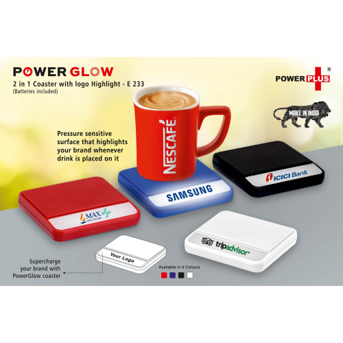 Power Glow coaster with logo highlight - E233