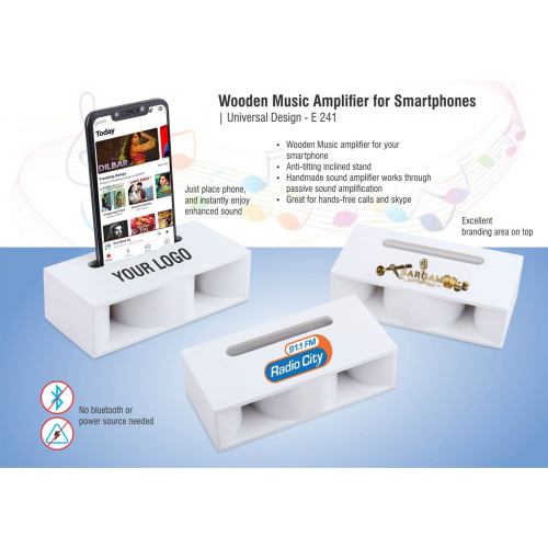 Wooden Music Amplifier for Smartphones universal Design - E241