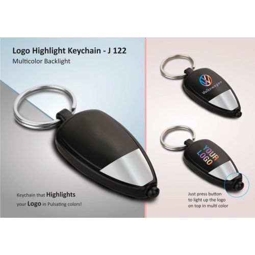 Two tone Logo highlight keychain (multicolor backlight - J122