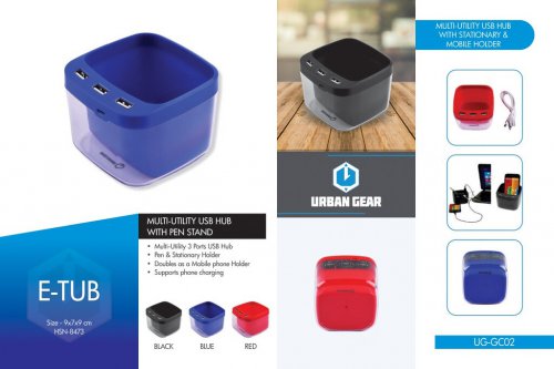 USB Hub With Stationery & Mobile Holder - E-TUB-UG-GC02