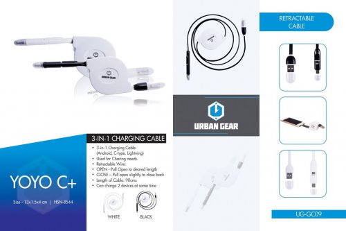 3-in-1 Charging cable - Yoyo c+ - UG-GC09