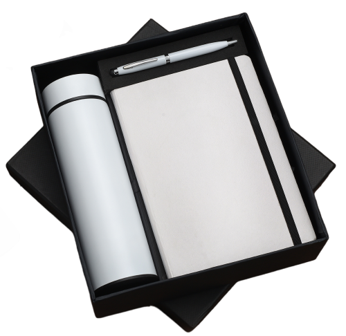 Bottle 3 in 1 white Diary, Pen, Temperature bottle set SR-182