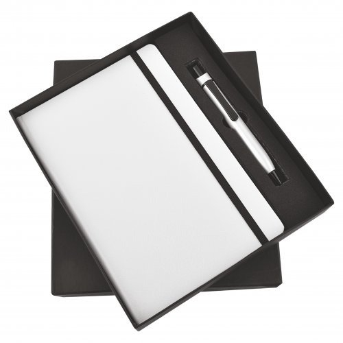 White Elastic Diary and Pen set Sr-141