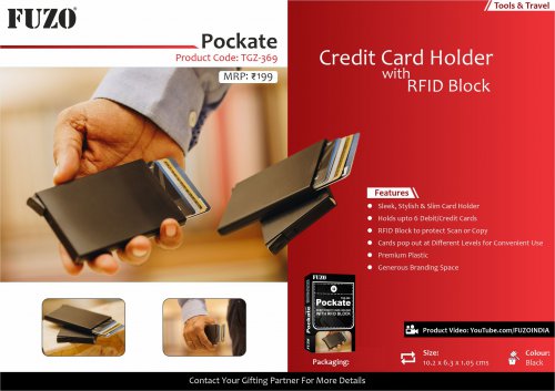 Fuzo Pockate credit card holder with RFID block
