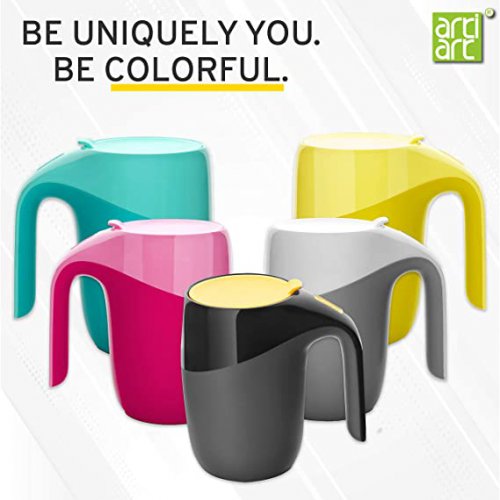 ARTIART Elephant Grip Pad Suction Mug with Flip Top Lid 400 ml