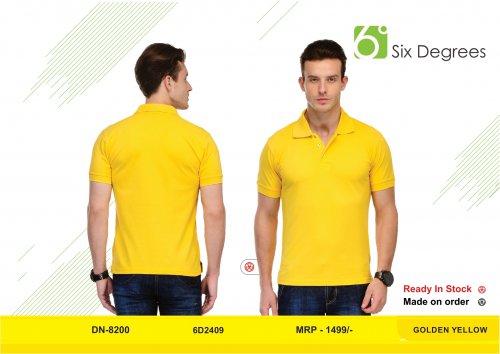 6 Degree regular fit golden Yellow
