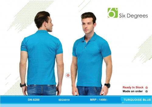 6 Degree regular fit Turquoise Blue