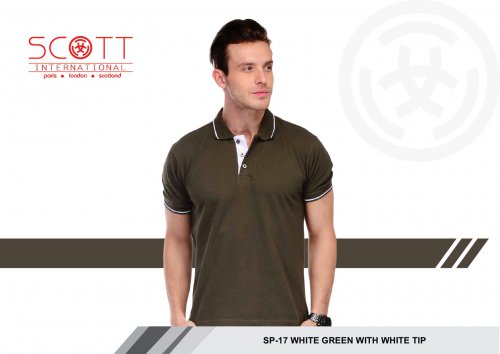 Scott Military green with White Tip T shirt