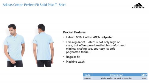 Adidas Polo T shirt Light Blue DN3097