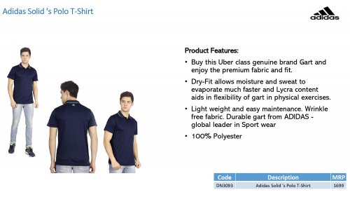 Adidas Dry fit T shirt Navy Blue DN3093