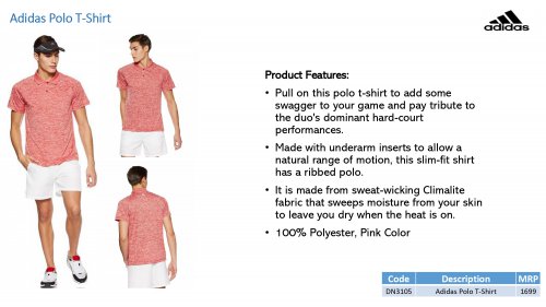 Adidas polo T shirt DN3105 Pink