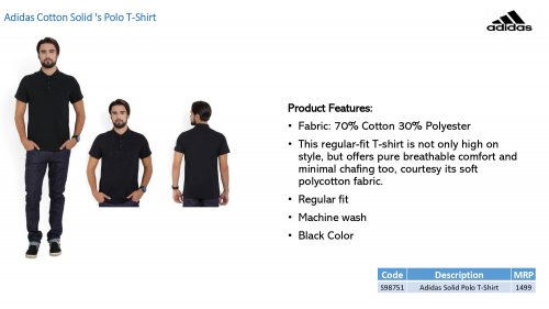 Adidas Cotton Polo T shirt Adidas Cotton Polo T shirt S98751 Black