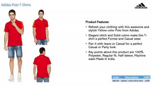 Adidas Polo T shirt Red S89139