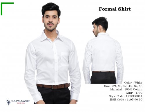 U S Polo Assn formal shirt White USISH0011