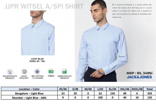 Jack and Jones JJPR witsel A-Spi Shirt Light Blue