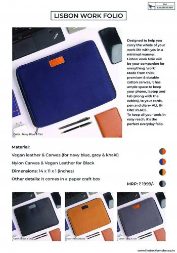 Back bencher Lisbon work folio