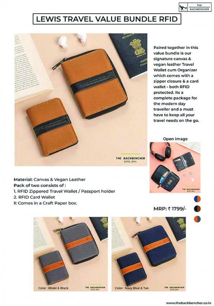 Back bencher Lewis Travel Bundle RFID Wallet
