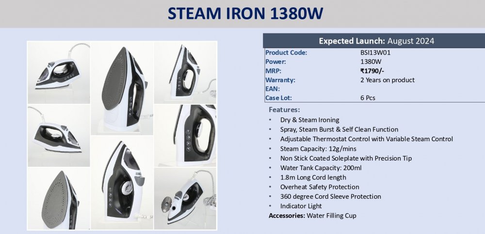 Borosil Smartpress steam Iron