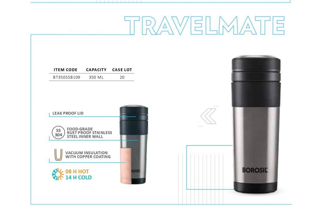 Borosil Travelmate Vaccum Insulated Mug 350 ml
