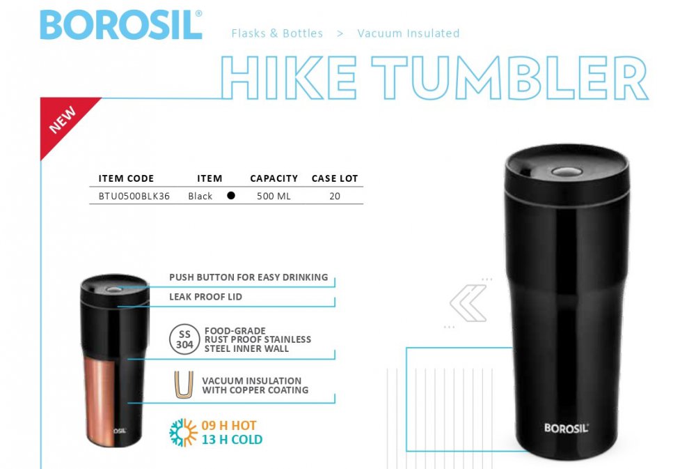 Borosil Hike Tumbler 500 ml