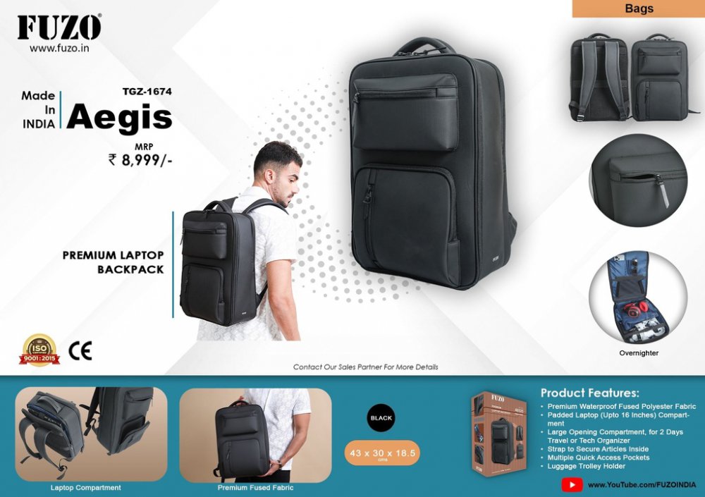 Fuzo Aegis Premium laptop bag TGZ-1674