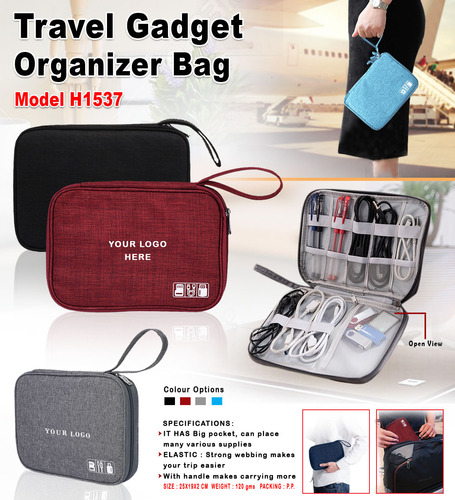 Fabric Travel Gadget Organizer Bag H-1537