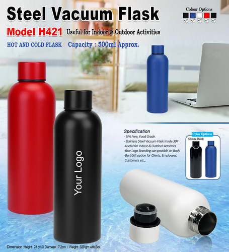 Hot & Cold Steel Water Bottle H-421 500 ml
