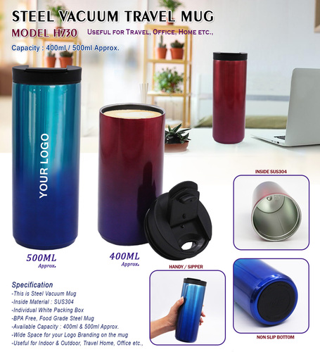 Steel Vacuum Travel Mug 500 ml H-730