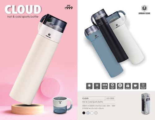 Hot & Cold Sports Bottle - CLOUD - UG-DB55
