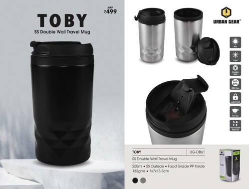 Stainless Steel Travel Mug - TOBY*SS Double wall travel mug - UG-DB61