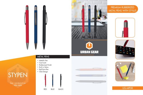 Premium Rubberized Metal Pens With Stylus - STYPEN - UG-MP08